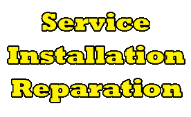 Bild på en text där det står: Service | Installation | Reperation